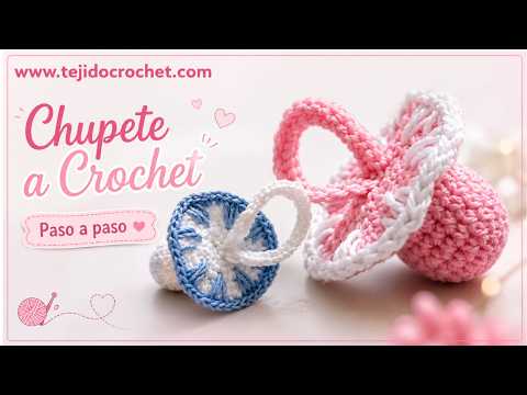 Souvenirs chupete en tejido crochet o ganchillo tutorial paso a paso