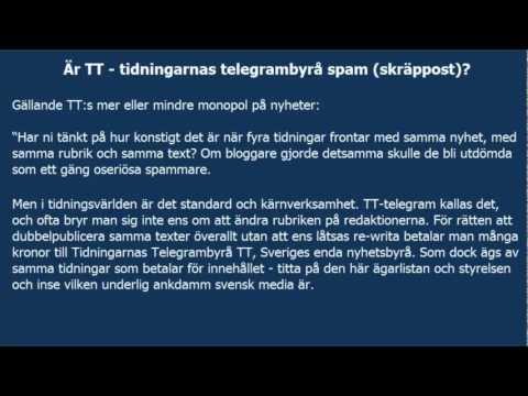 r TT -- tidningarnas telegrambyrå spam (skräppost)?