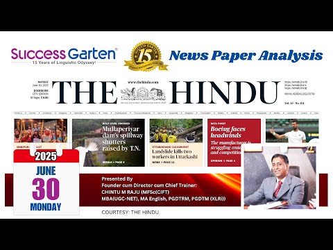 Newspaper Analysis - The Hindu Daily, Chintu M Raju!