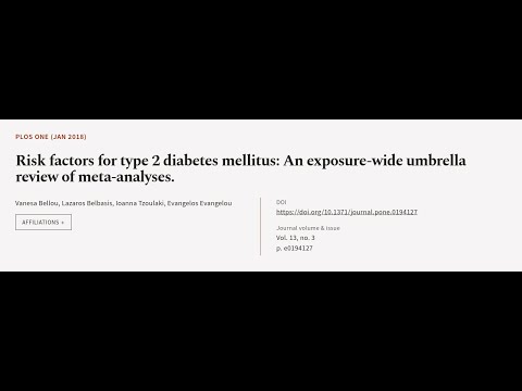 Risk factors for type 2 diabetes mellitus: An exposure-wide umbrella review of meta-a... | RTCL.TV