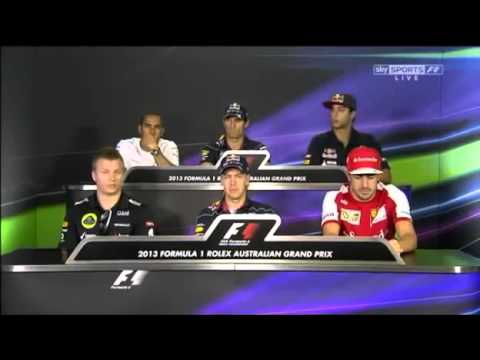 Australia 2013 Funny press conference moment with Kimi Räikkönen