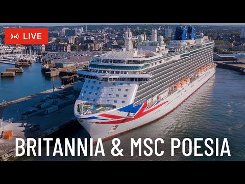 Thumbnail for SHIPS TV -  P&O Britannia and MSC Poesia Cruise Ships Departing Port of Southampton (LIVE)