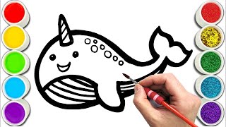 Narwhal Drawing, Painting & Coloring For Kids and Toddlers_ Child Art