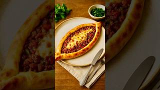 Download lagu Authentic Turkish Pide Recipe | Juicy Meat & Cheese Boat Bread   #turkishpide #food #shorts  #recipe mp3