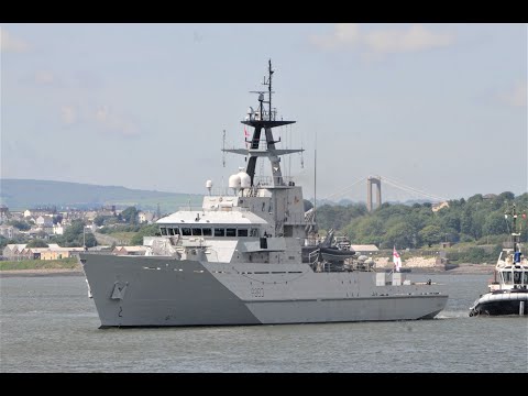 HMS MERSEY P283 DEPARTS DEVONPORT NAVAL BASE AT NORTH CORNER PONTOON 14-7-21
