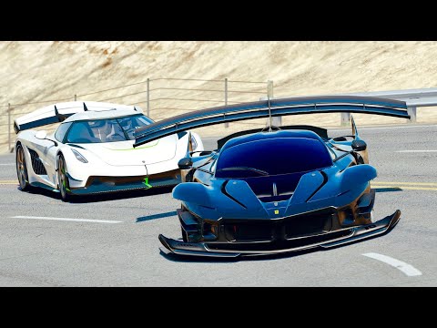 Ferrari FXX-K GTR Concept vs Koenigsegg Jesko at Black Cat Country