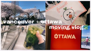 [Vlog] Moving Vlog🌸 バンクーバー✈︎オタワ (ft. room tour🍃)