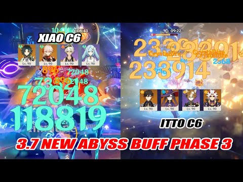 3.7 New Abyss Buff Phase 3 - Xiao C6 & Itto C6 - 36% Elemental Res Reduce For Normal Atk Team