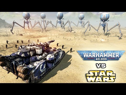 WARHAMMER 40K vs STAR WARS: Death Korps of Krieg vs CIS Battle Droids - Men of War: Assault Squad 2