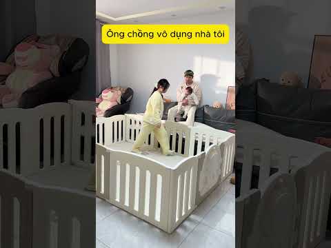Hàng rào đa năng, siêu tiện lợi, chẳng bù cho ông chồng “vô dụng” của tôi🤦🏻‍♀️ #DoChoiTreEm #embe
