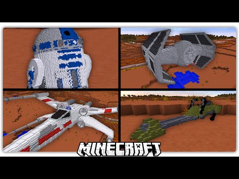 Logdotzip - Realistic Minecraft Star Wars Working R2D2 & Ships!