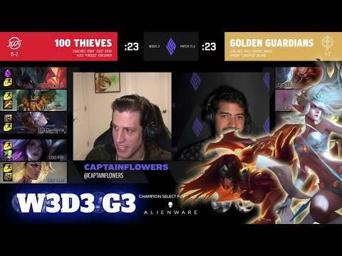 100 Thieves vs Golden Guardians | Week 3 Day 3 S11 LCS Spring 2021 | 100 vs GG W3D3