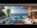 Elegant Morning Jazz in a Luxurious Living Room | Relaxing Jazz & Ocean Sounds For Relaxation, Focus