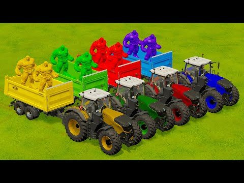 LOAD AND TRANSPORT COLORED HULKS ON FENDT TRACTORS - Farming Simulator 22