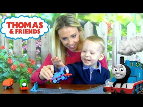 2 Year Old Playing with Trains - Thomas and Friends Track YouTube Kids Playtime Video