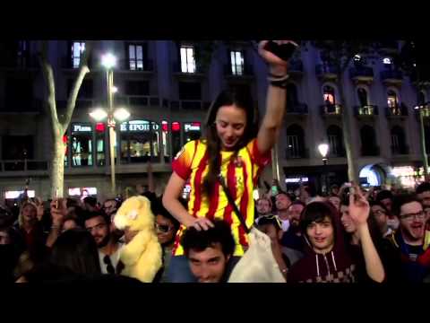 Thousands of Barcelona fans celebrated 23rd La Liga title on the streets