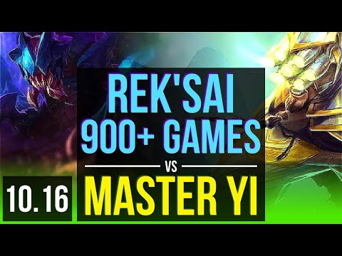 REK'SAI vs MASTER YI (JUNGLE) | 2.4M mastery points, 900+ games, KDA 8/3/16 | EUW Diamond | v10.16