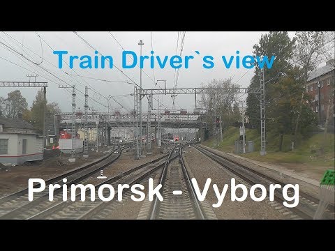 Train Driver's View  Primorsk - Vyborg ( Cab ride ) Russia