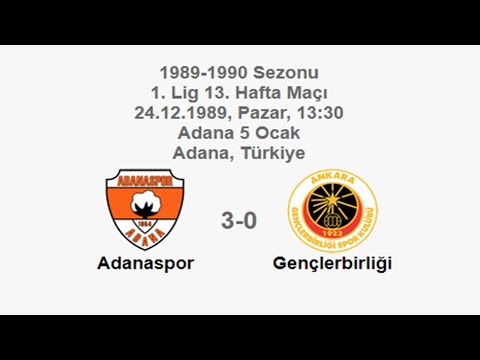 Adanaspor 3-0 Gençlerbirliği [HD] 24.12.1989 - 1989-1990 Turkish 1st League Matchday 13