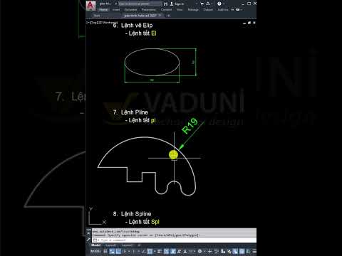Top 10 lệnh vẽ AutoCAD cơ bản thường dùng #vadunishort #họcautocad
