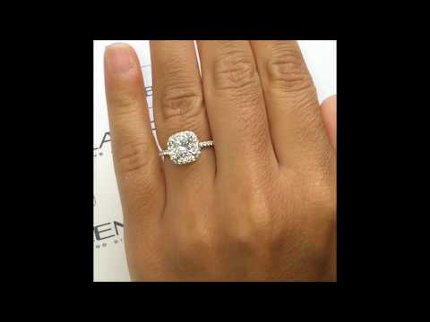 1.35 ct Princess Diamond Halo Engagement Ring