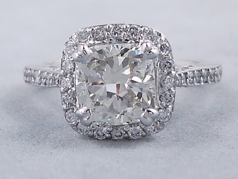 2.55 ctw Cushion Cut Diamond Engagement Ring - BigDiamondsUSA