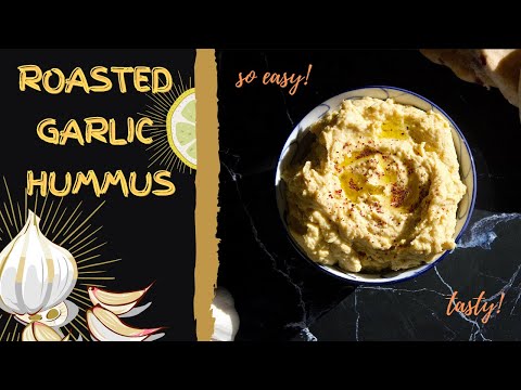 How To Make Roasted Garlic Hummus | Easy Hummus Recipe (vegan)