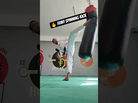 Hand Feint To Spinning Hook Kick 🔥🥋🦵 #martialarts #taekwondo #karate #spinningkick #selfdefense