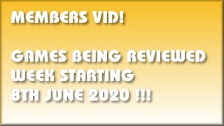 Hello !!!!!!!!!!!!!!!!!!  - Well... the Games being covered next week are...