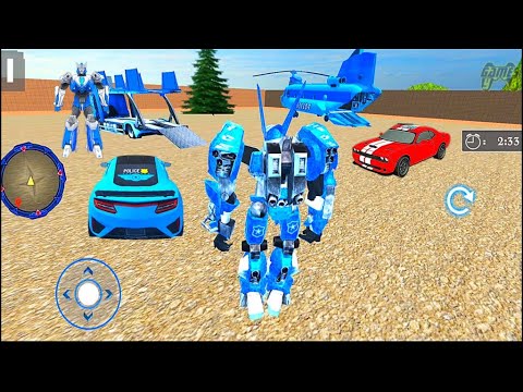 US Police Car Robot Transport: Robot Car Transportation Mode - Android Gameplay