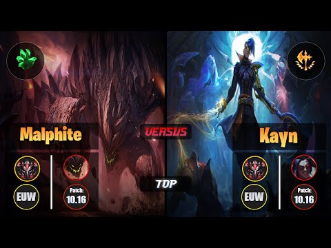 GrandMaster MALPHITE [Grasp of the Undying] (Top) VS  KAYN - Grandmaster EUW Patch 10.16