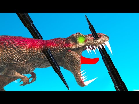 Deadly Spike Hole Trap pierced Mecha and Regular units - Animal Revolt Battle Simulator
