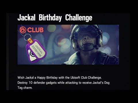 Jackal Birthday Challenge Dog Tag Charm - Rainbow Six Siege