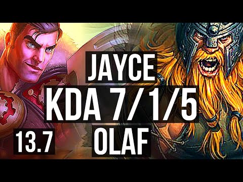 JAYCE vs OLAF (TOP) | 7/1/5, Godlike, 300+ games | KR Master | 13.7