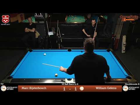 NK 10-ball 2017 | Marc Bijsterbosch v William Gelens | Hoofdronde B