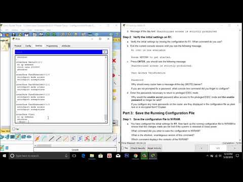 6.4.1.3 Packet Tracer - Configure Initial Router Setting