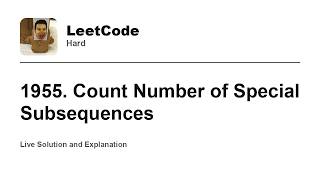 YouTube video '1955. Count Number of Special Subsequences (Leetcode Hard)'