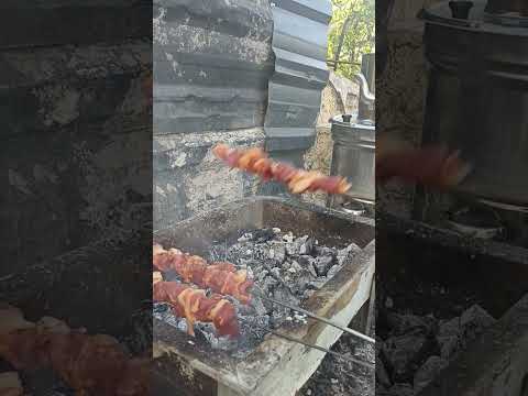 Mangal ve semaveri süregelen Dostluğu 😂 Mangalda kuzu şiş Kebap #kebap #mangal #şişkebap #köyhayatı