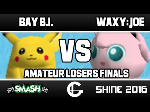 BAY B.I. (Pikachu) VS Waxy:Joe (Jigglypuff) | Shine 2016 | 64 Amateur Losers Finals