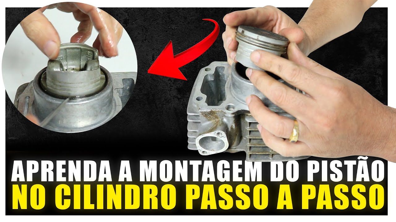 Como montar o pistão no cilindro de qualquer moto passo a passo.