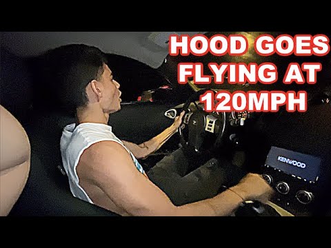 $1,200 CARBON FIBER HOOD FLIES OFF WHILE RACING!