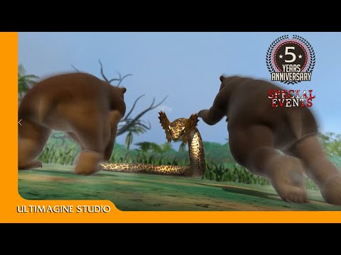 Titanoboa VS Arctodus simus : Dinosaurs Battle Special #dinosaursbattles #dinosaur #dinosaurs