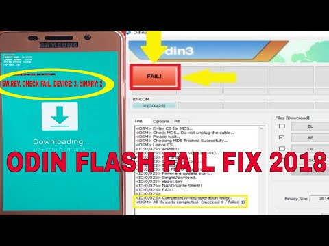 How To Fix ODIN Flash Failed In All Samsung Phones 2018(SW REV CHECK FAIL DEVICES 3 BINARY) Video