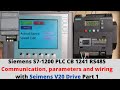 Siemens S7 1200 PLC CB 1241 RS485 Communication Parameters And Wiring With Seimens V20 Drive Part 1