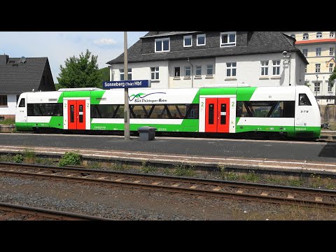 Sonneberg Thüringen Hauptbahnhof: BR650 Süd-Thüringen-Bahn, Franken-Thüringen-Express Talent2, Dosto