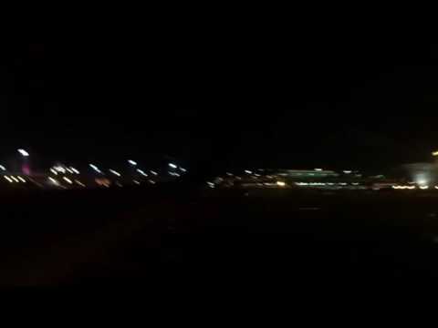 Delta Airlines DAL406 Boeing 767-300 night time take off at New York John F. Kennedy Airport (JFK)