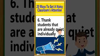 20 Ways to get a NOISY Classroom's Attention
