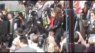 Shania Twain arrives on Horseback on Las Vegas Strip