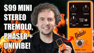 Video thumbnail for Nobels MOD-Mini | $99 mini stereo Phaser, Tremolo and Univibe pedal! In-depth Review & Demo by Rich. Words. Music.
