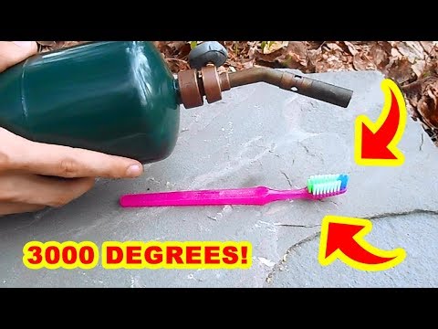 TOOTHBRUSH vs 3,000 degree GAS TORCH (Experiment)